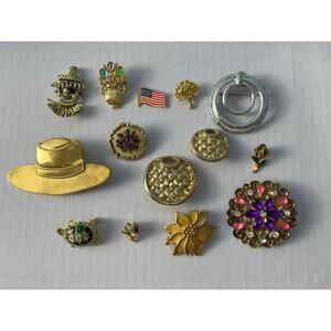 VTG Brooch Lot of 14 Brooches Pins Sarah Coventry Flaws